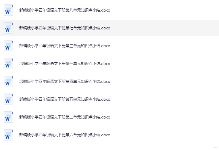 部编版小学四年级语文下册1-8单元知识点小结-学霸资源